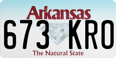AR license plate 673KRO