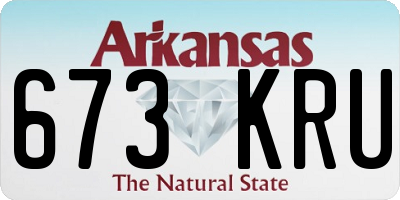 AR license plate 673KRU