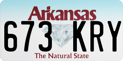 AR license plate 673KRY
