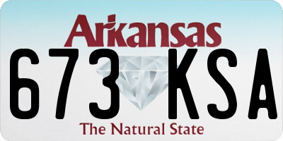 AR license plate 673KSA