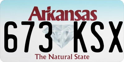 AR license plate 673KSX