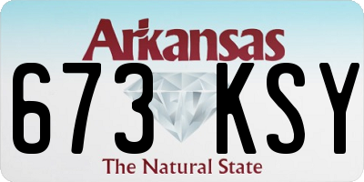 AR license plate 673KSY