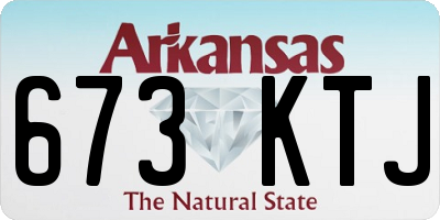AR license plate 673KTJ
