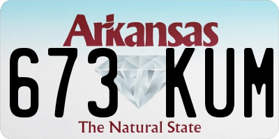 AR license plate 673KUM