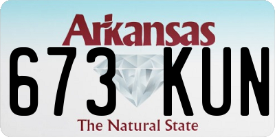 AR license plate 673KUN