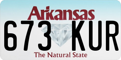 AR license plate 673KUR
