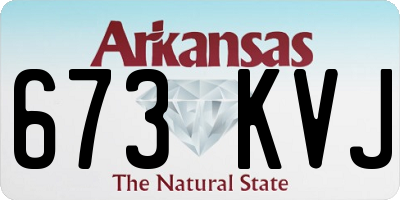 AR license plate 673KVJ