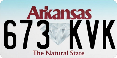 AR license plate 673KVK