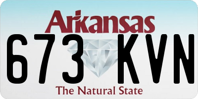 AR license plate 673KVN