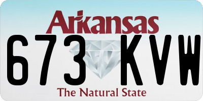 AR license plate 673KVW