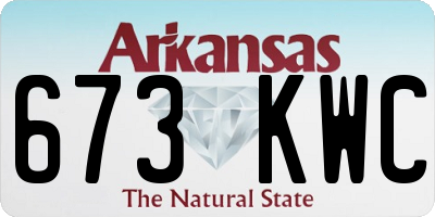 AR license plate 673KWC