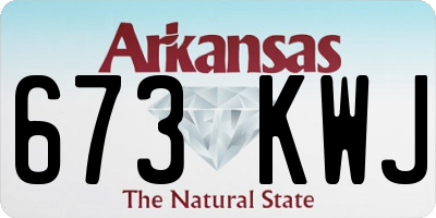 AR license plate 673KWJ