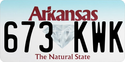 AR license plate 673KWK