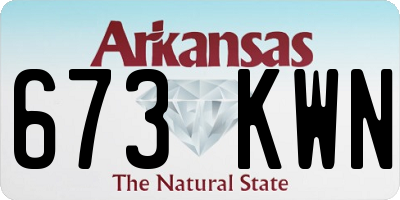 AR license plate 673KWN
