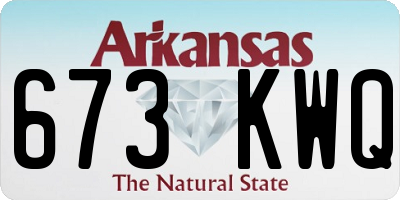 AR license plate 673KWQ