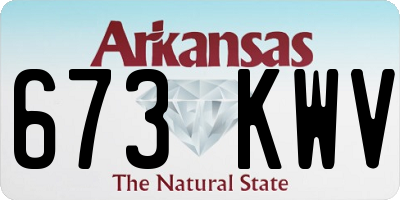 AR license plate 673KWV
