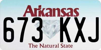 AR license plate 673KXJ