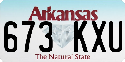 AR license plate 673KXU