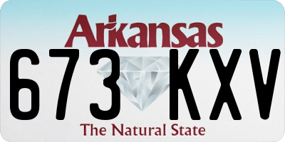 AR license plate 673KXV