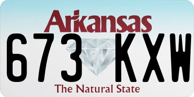 AR license plate 673KXW
