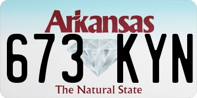 AR license plate 673KYN