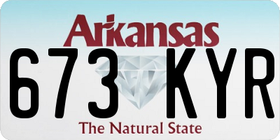 AR license plate 673KYR