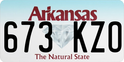 AR license plate 673KZO