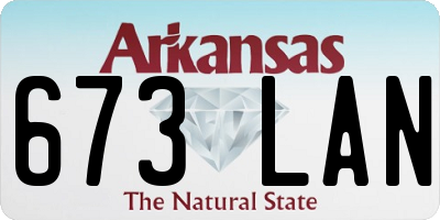 AR license plate 673LAN