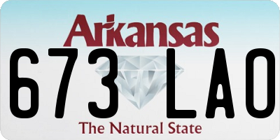 AR license plate 673LAO