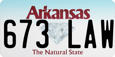 AR license plate 673LAW