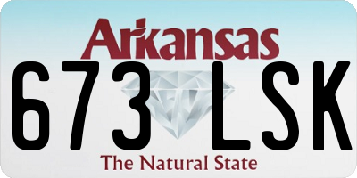 AR license plate 673LSK