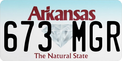 AR license plate 673MGR