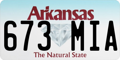 AR license plate 673MIA