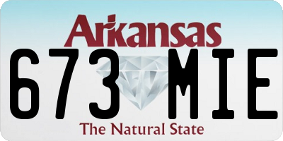 AR license plate 673MIE