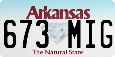 AR license plate 673MIG