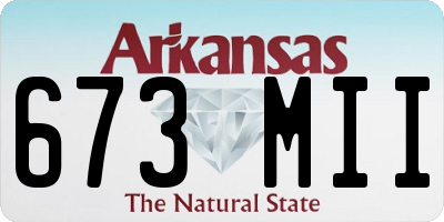 AR license plate 673MII