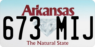 AR license plate 673MIJ
