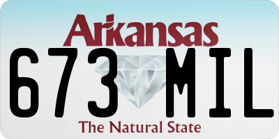 AR license plate 673MIL