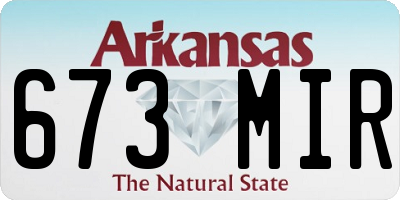 AR license plate 673MIR