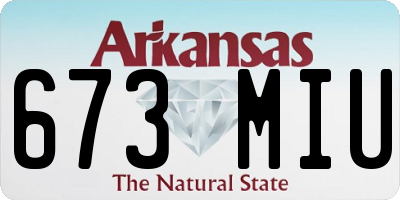 AR license plate 673MIU