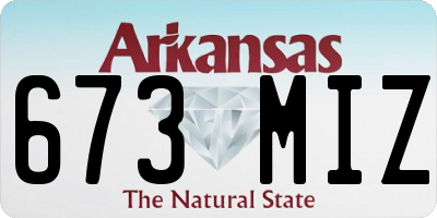 AR license plate 673MIZ