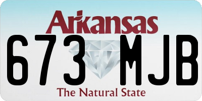 AR license plate 673MJB