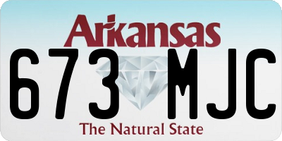 AR license plate 673MJC