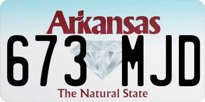 AR license plate 673MJD