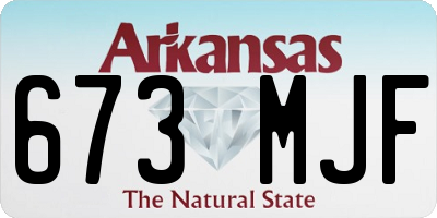 AR license plate 673MJF