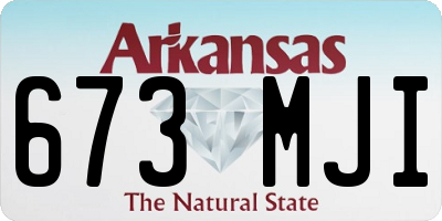 AR license plate 673MJI