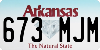 AR license plate 673MJM