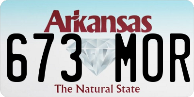 AR license plate 673MOR