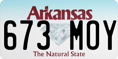AR license plate 673MOY