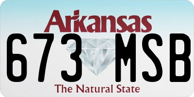 AR license plate 673MSB